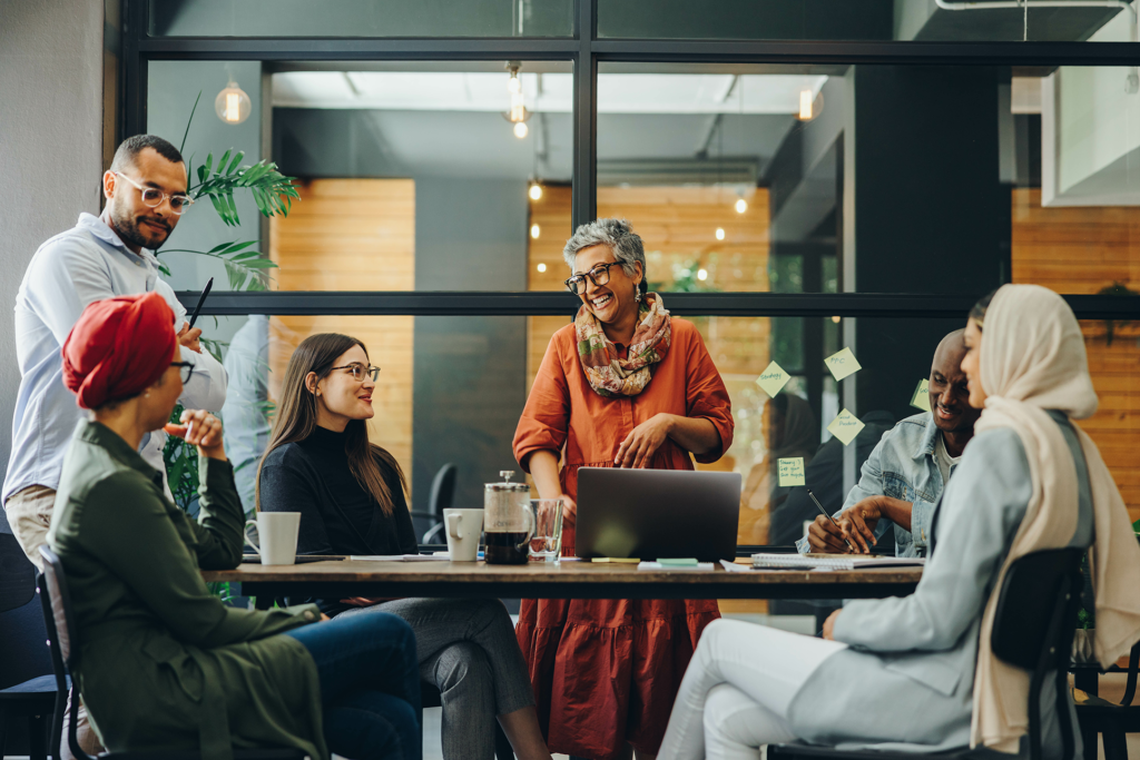 Diverse professionals at a boardroom table