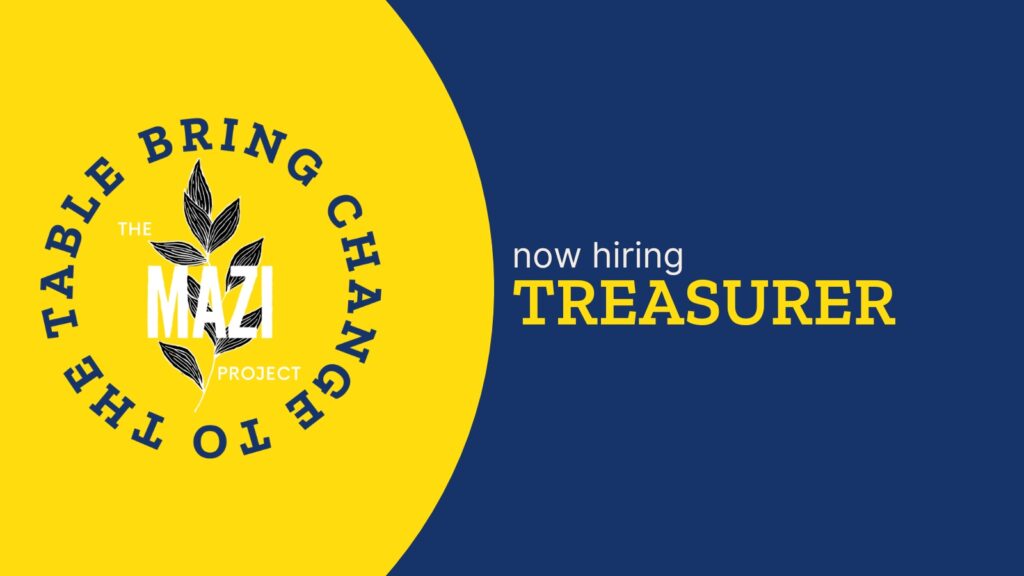 Treasurer at the MAZI Project Banner